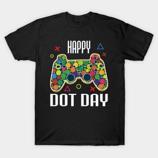 Happy Dot Day Gamers Boy Game Controller Colourful Polka Dot T-Shirt